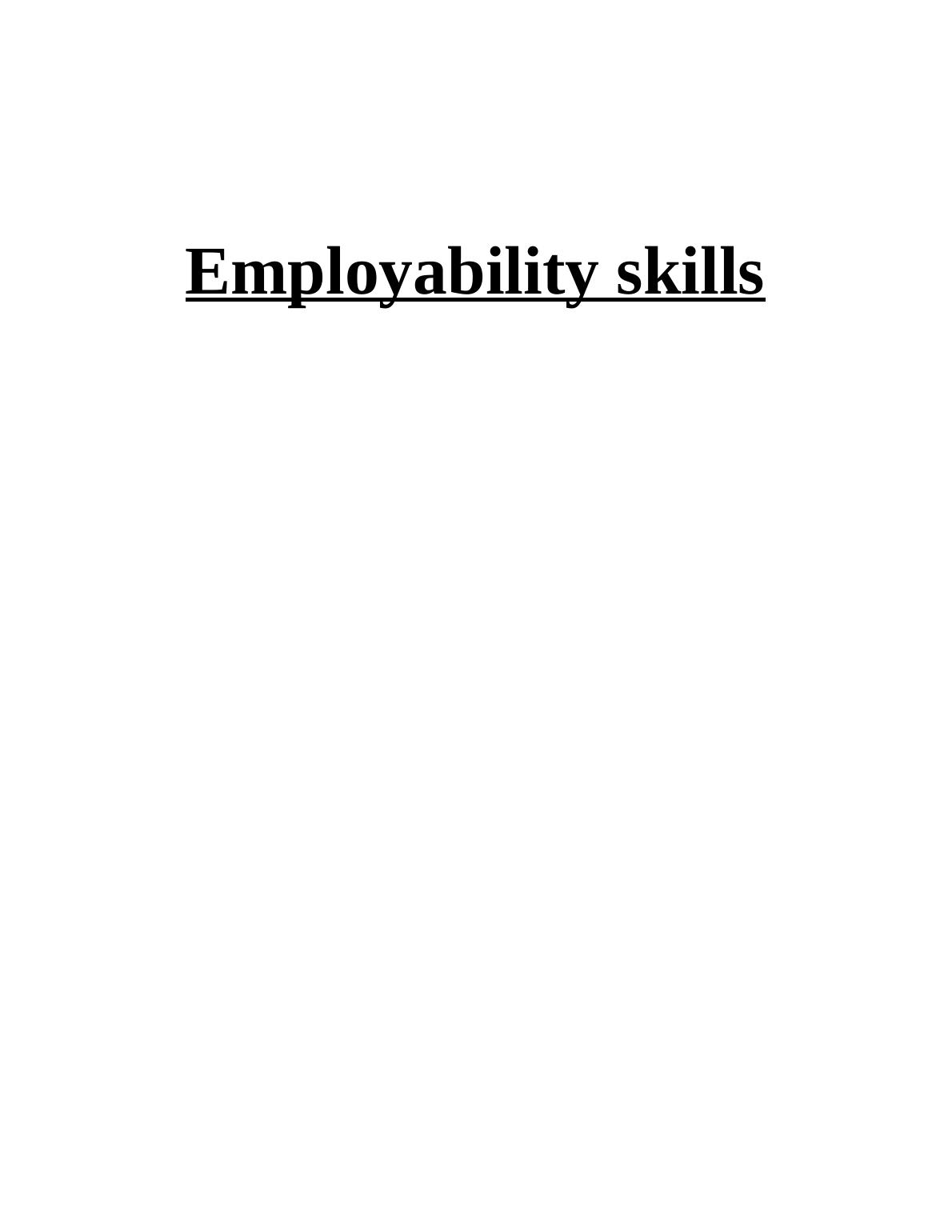 Report On Sainsbury - Employability Skills_1