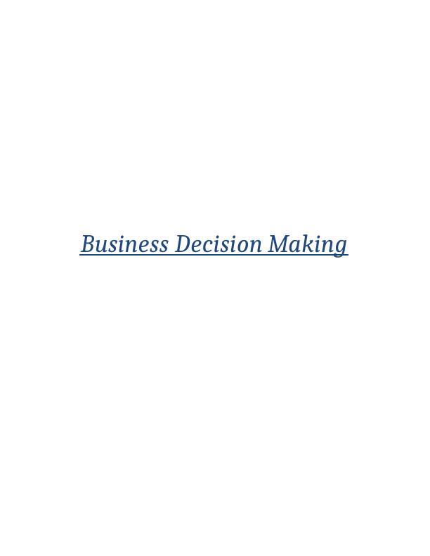 Business Decision Making in Syngenta : Report_1