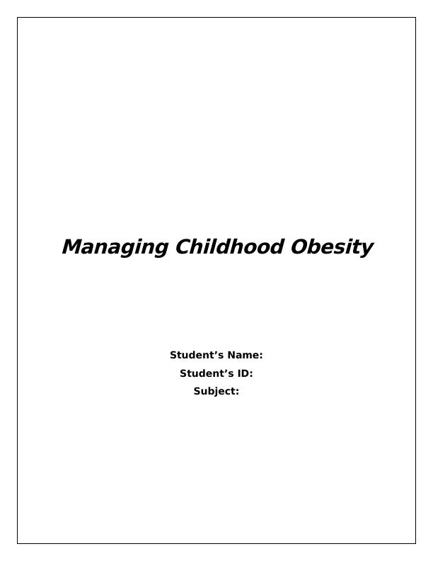 Managing Childhood Obesity_1