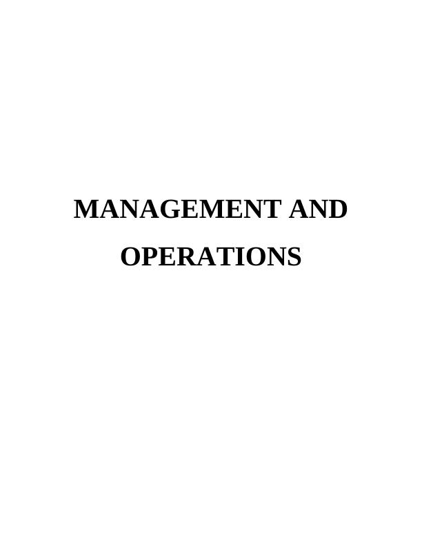 Operations Management Analysis of ASDA_1