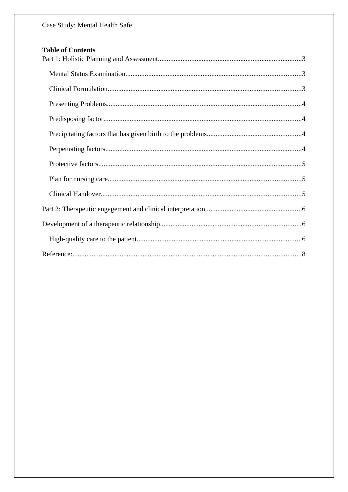 case study mental health community