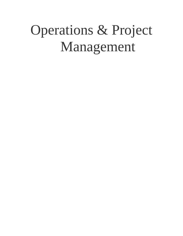 Assignment on Operations & Project Management (Doc)_1