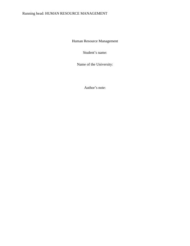 GSBS 6040 : Human Resource Management_1