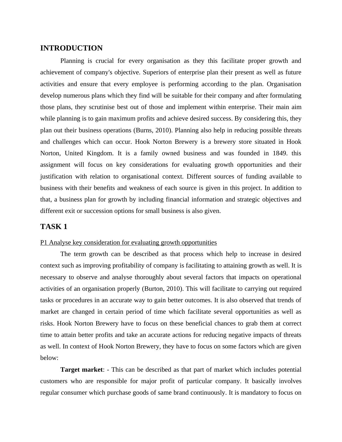 (PDF) Planning for growth | Assignment