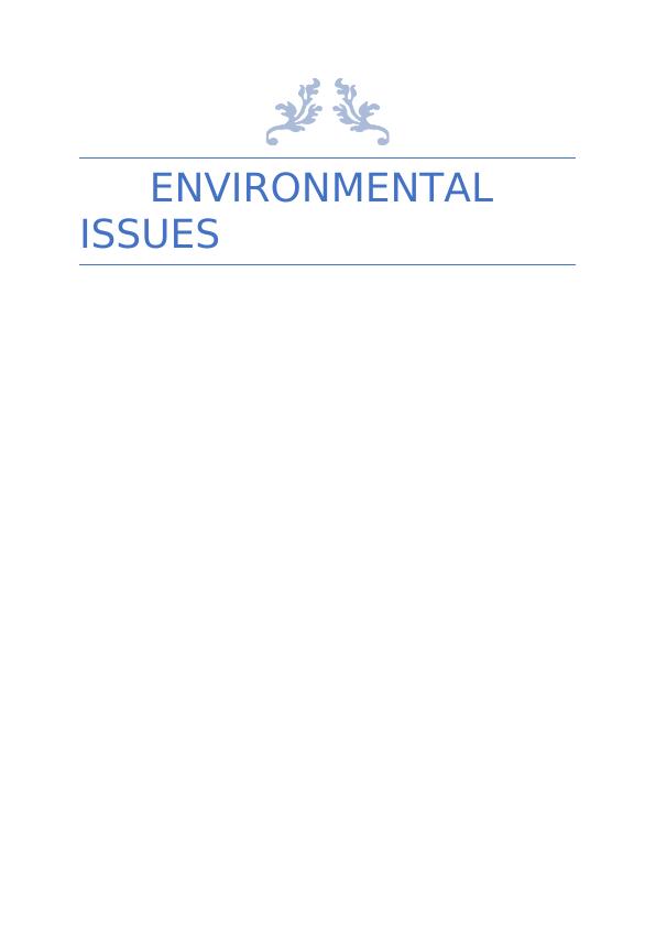 Environmental  Issues Assignment_1