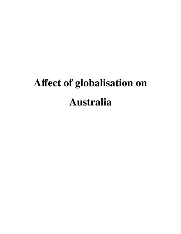 Impact of Globalisation on Australia_1