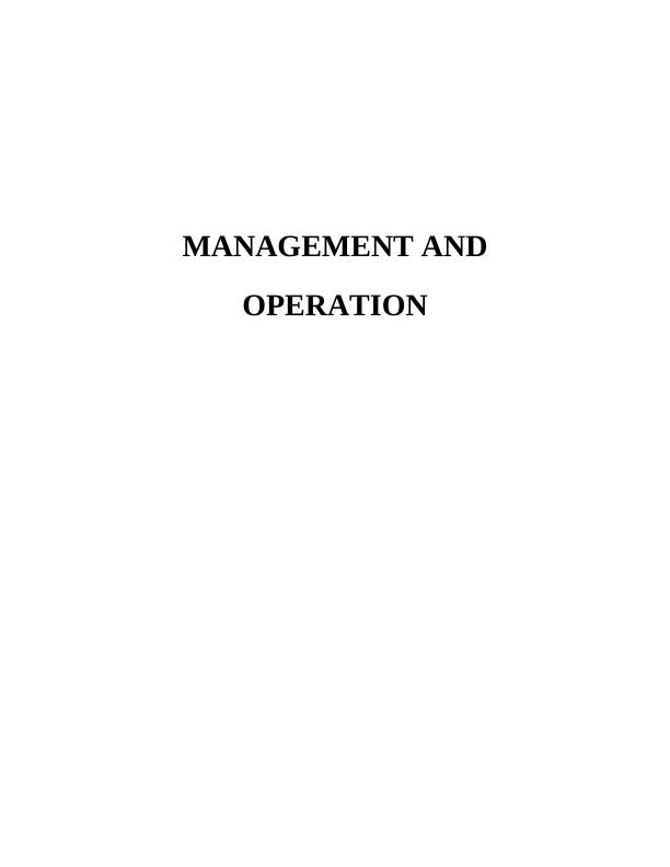 Management and Operations Assignment - Marks and Spencer_1
