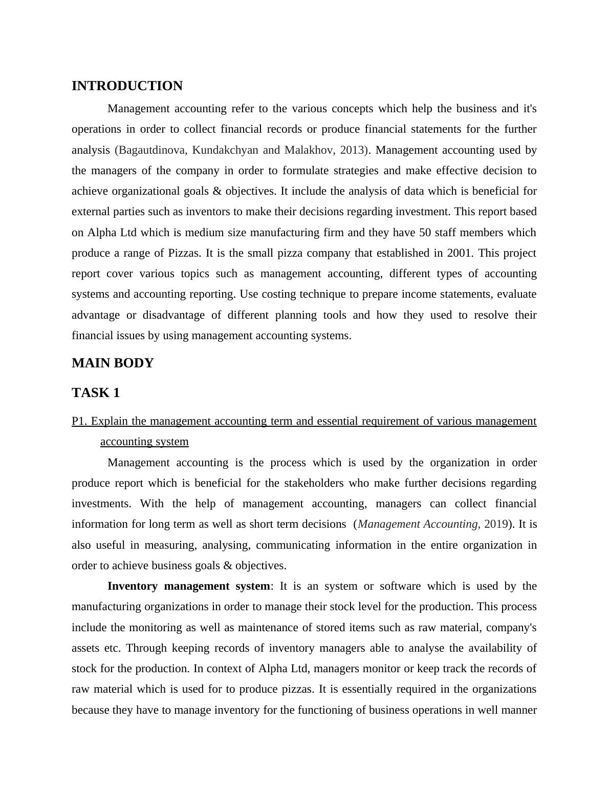 unit 5 management accounting level 4 assignment