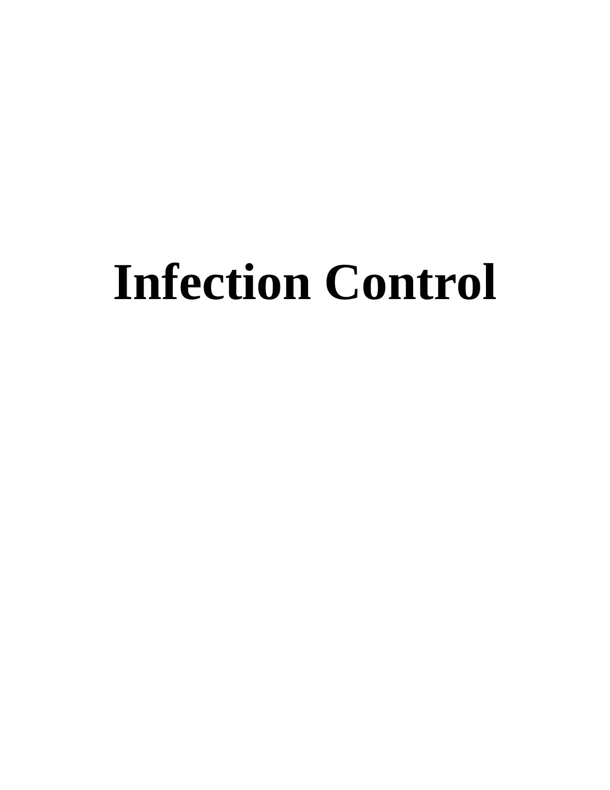 Assignment on Practices of Infection Control in Organisation_1