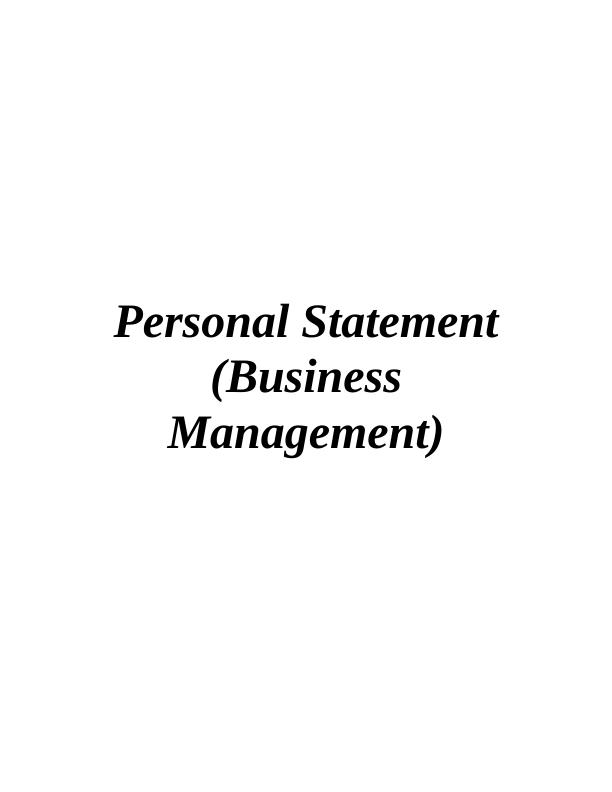 Personal Statement for Business Management_1
