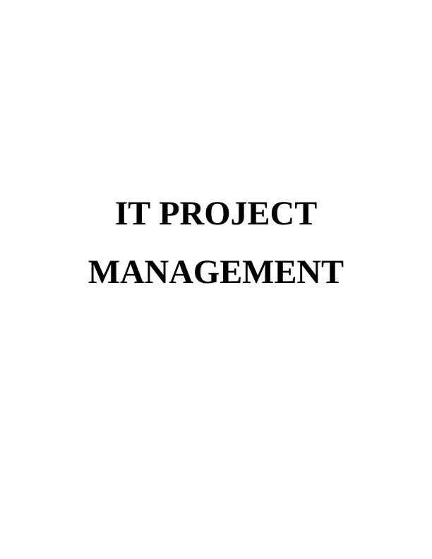 Project Management Assignment | IT Assignment_1