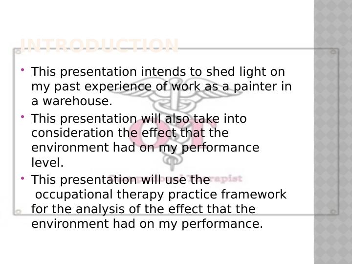 Occupational Performance and Environment Assignment_2
