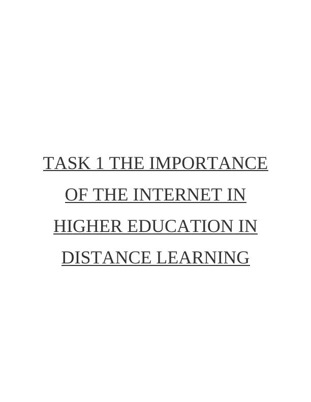 The Importance of the Internet in Higher Education in Distance Learning_1