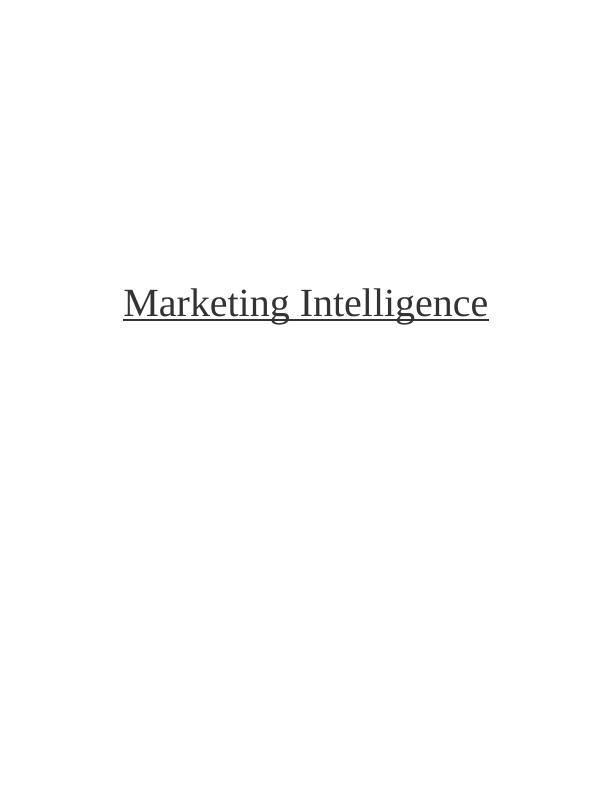 Marketing Intelligence in Sainsbury : Assignment_1