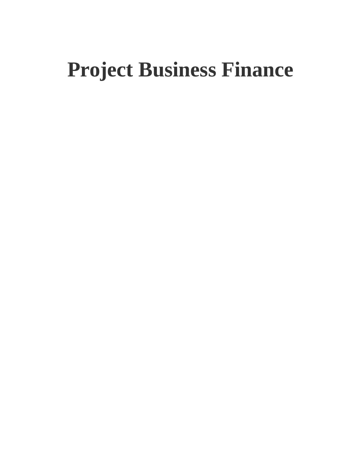 project financial management assignment