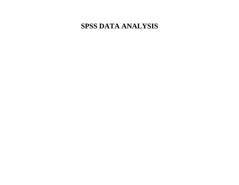 SPSS Data Analysis - Assignment_1