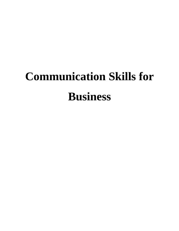 Communication Skills for Business: PDF_1