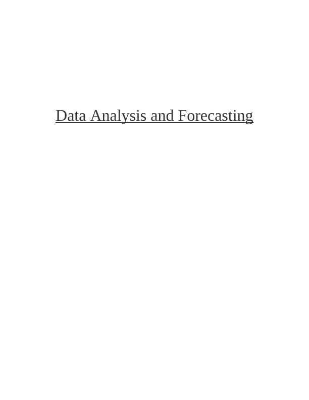 Data Analysis and Forecasting Solved Assignment_1