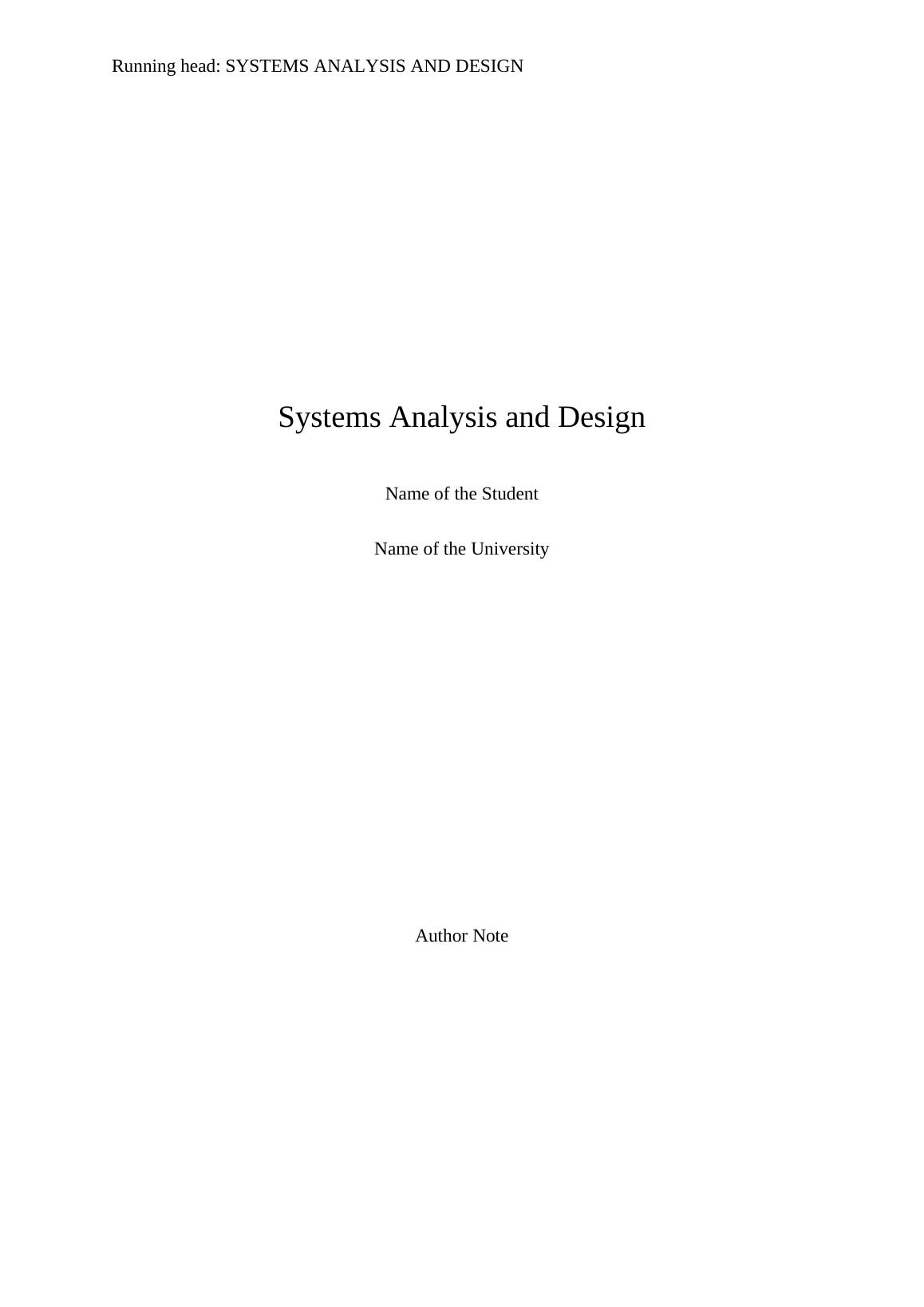 unit 22 systems analysis and design assignment 1