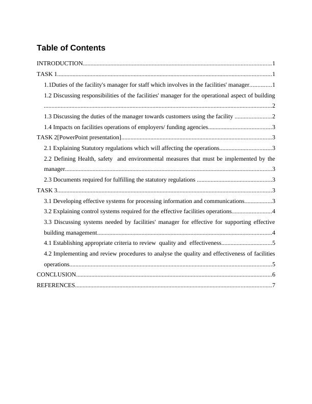 Facilities and Operations Management Assignment Sample_2