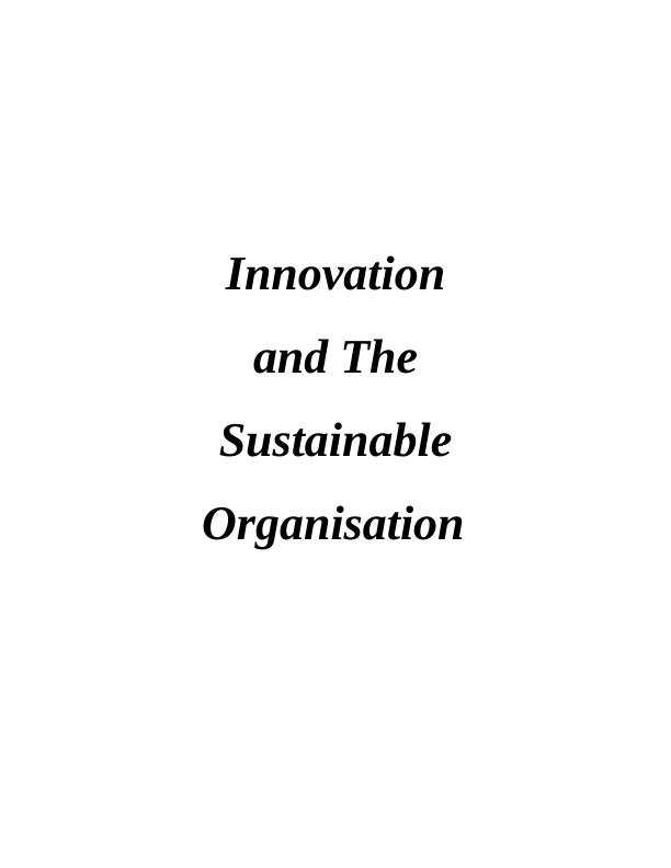 Innovation & The Sustainable Organisation_1