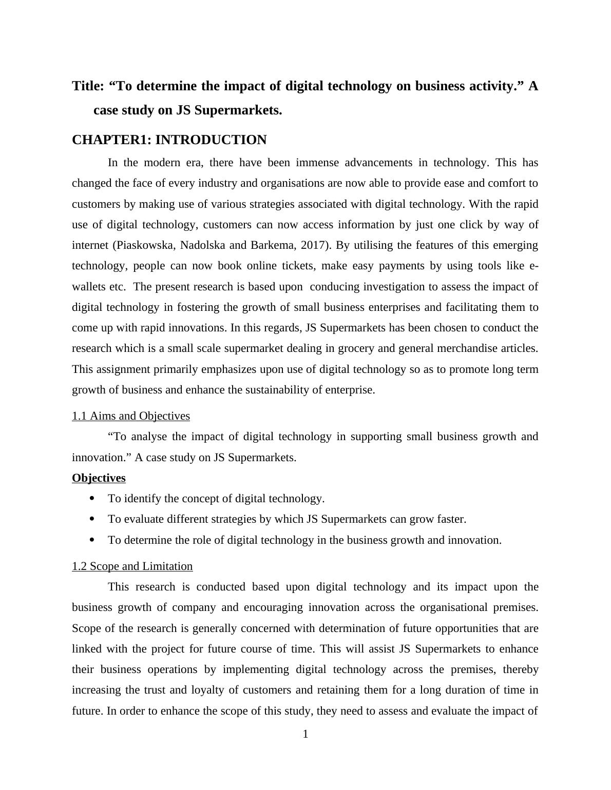 Impact of Digital Technology on Business Activity : Case Study_3