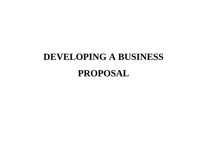 A Business Proposal TABLE OF CONTENTS INTRODUCTION_1