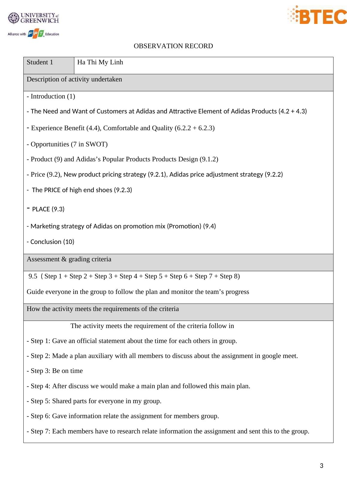 assignment on record and report