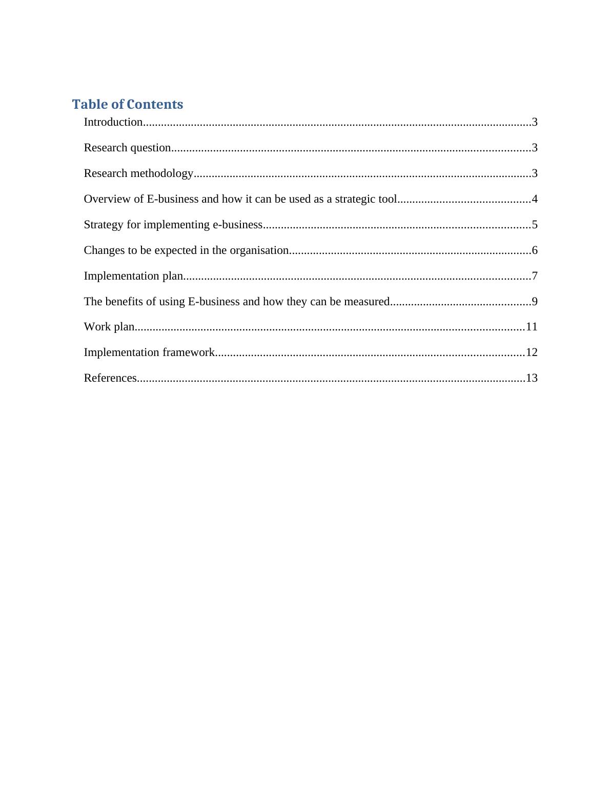 e business assignment topics