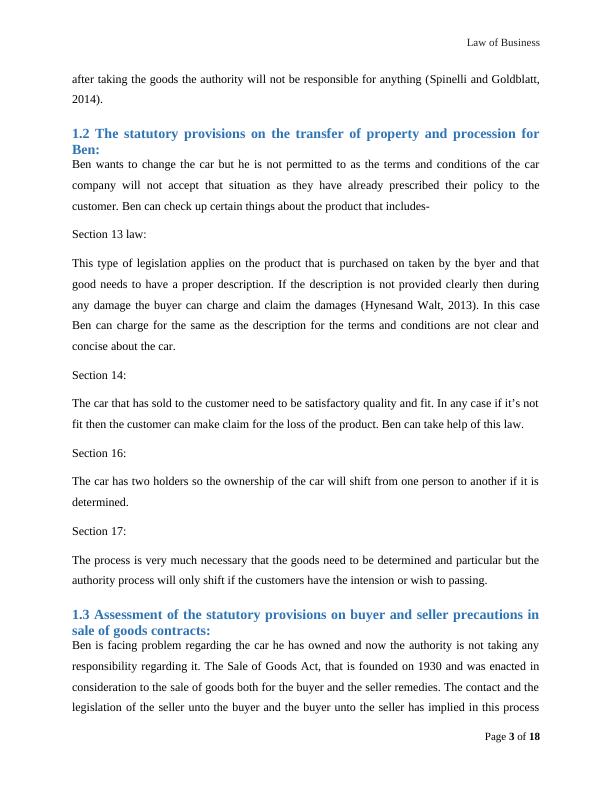 Assessment of the statutory provisions on buyer and seller precautions in sale of goods contracctively_4