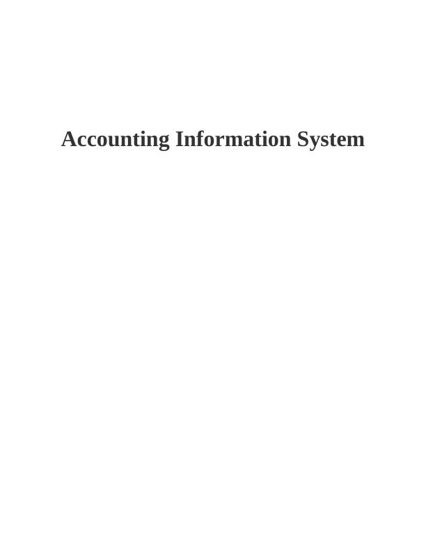 (Doc) Accounting Information System Assignment_1