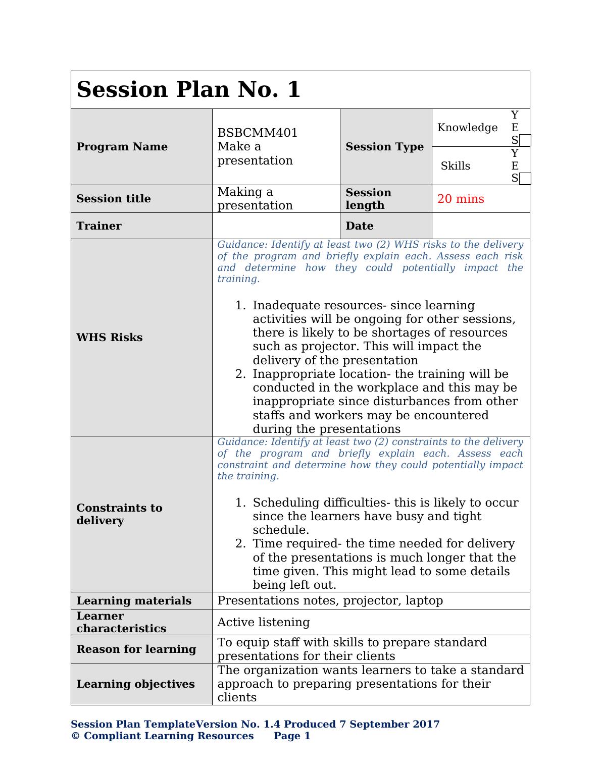 bsbcmm401 make a presentation assessment answers