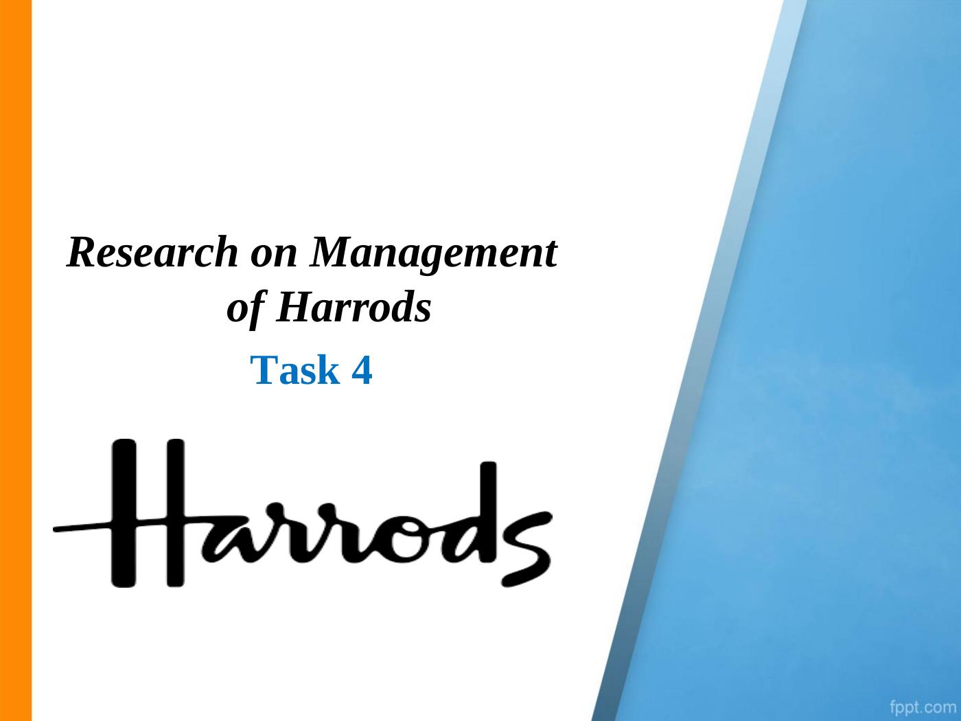Management of Harrods: Task 4_1