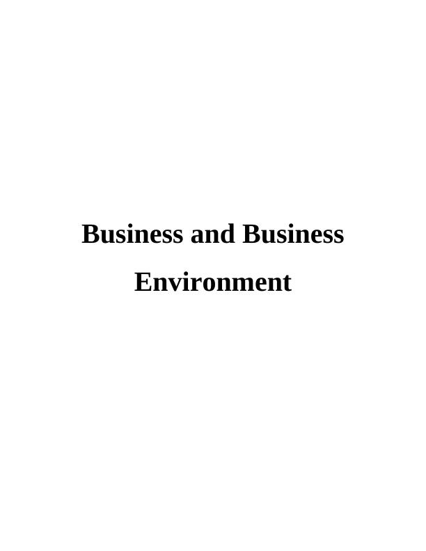 Business and Business Environment INTRODUCTION 1 TASK 11 P1 Different Types of the Organisation_1