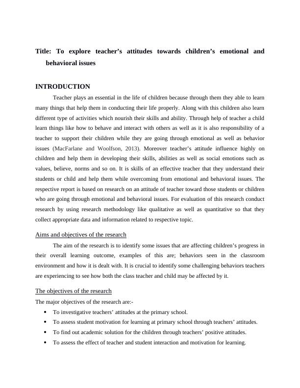 Teacher's Attitudes towards Children's Emotional and Behavioral Issues_3
