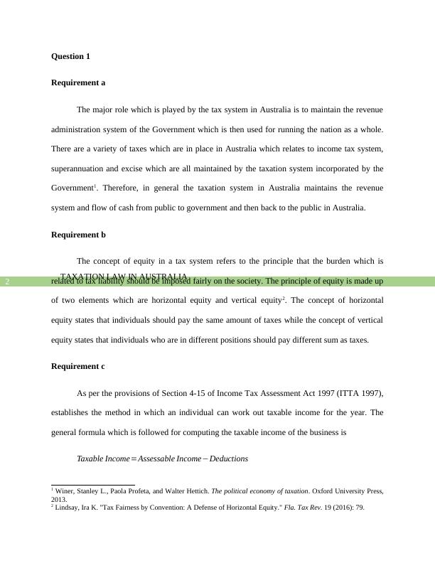 (PDF) Taxation Law in Australia | Assignment_3