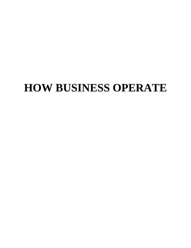 Operations Management in Business - Assignment_1