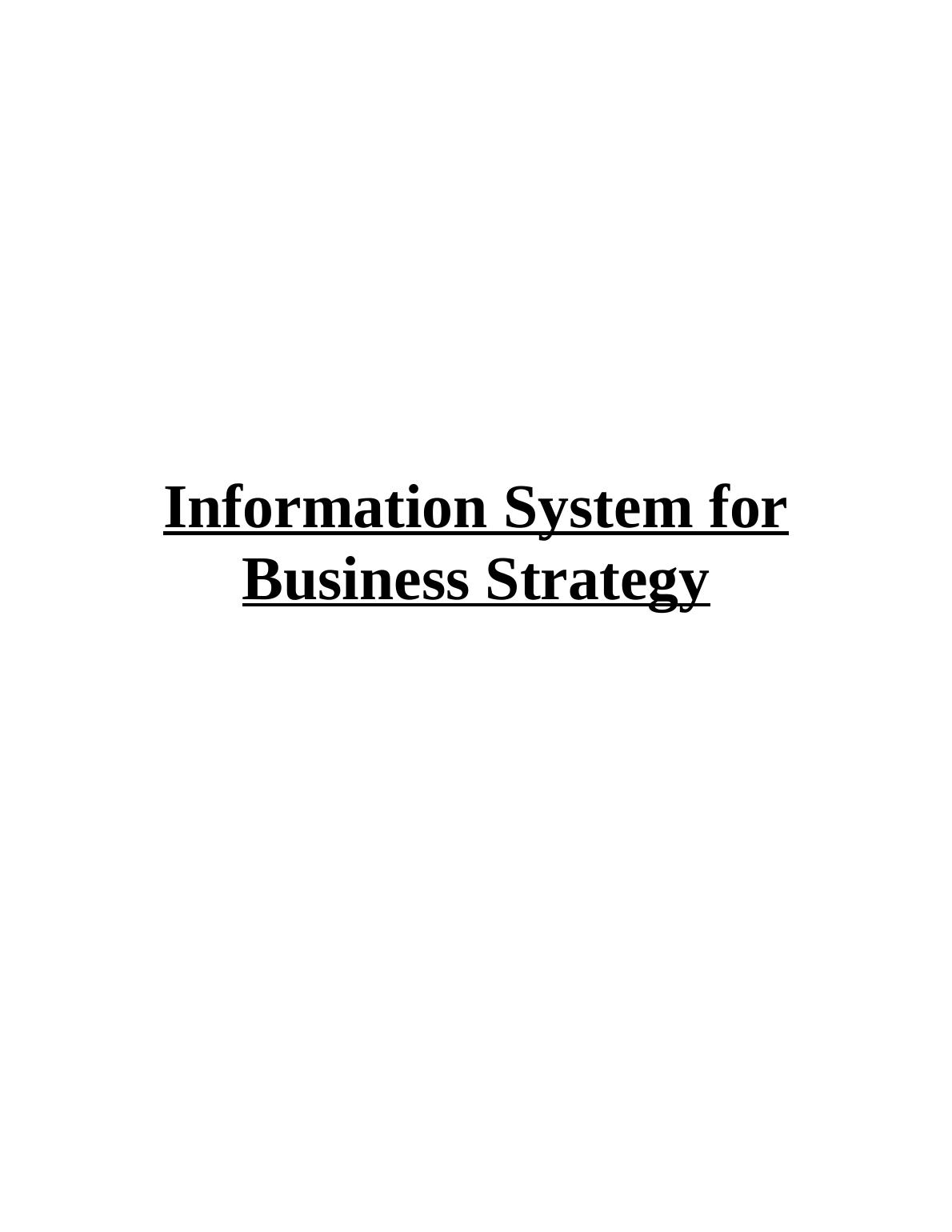 Information System for Business Strategy - Report_1