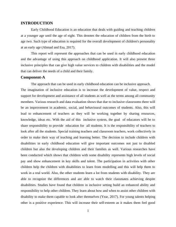 Report on Early Childhood Educations and Advantage_3