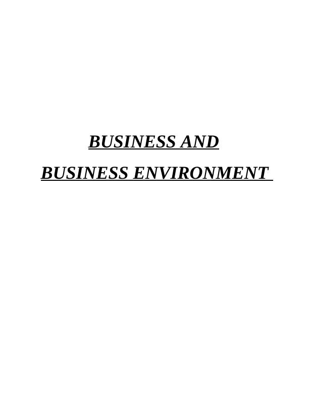 Business and Business Environment Assignment Solution - Tesco PLC_1