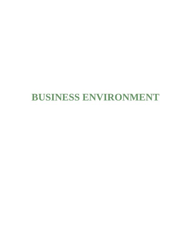 Report on Business Environment of Nestle Company_1