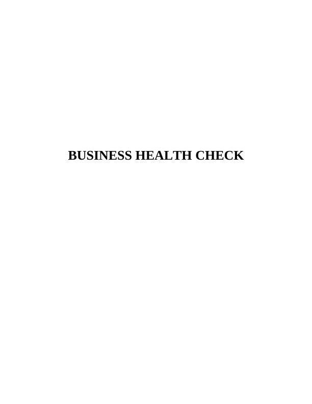 Business Health Check- Assignment_1