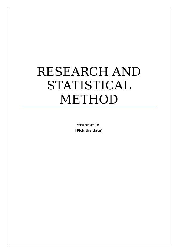 Assignment | research and Statistical Method_1