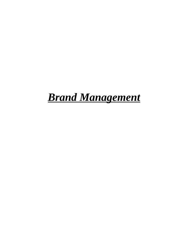 (PDF) Brand Management | Assignment_1