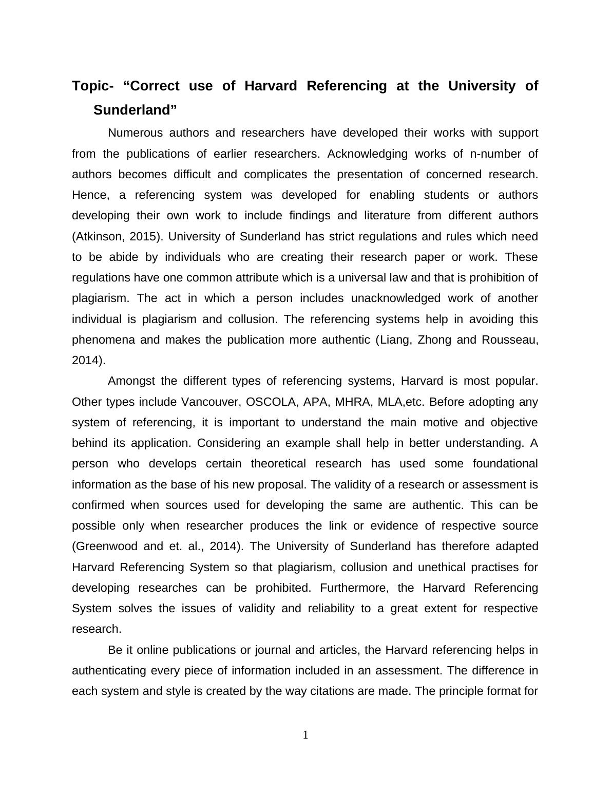 Research Paper on Correct use of Harvard Referencing at the University of Sunderland_3