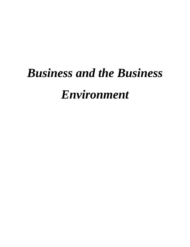 Business and the Business Environment Assignment |  JP Morgan_1