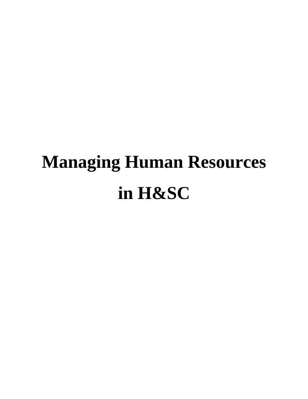 (pdf) Managing Human Resources In Health And Social Care_1