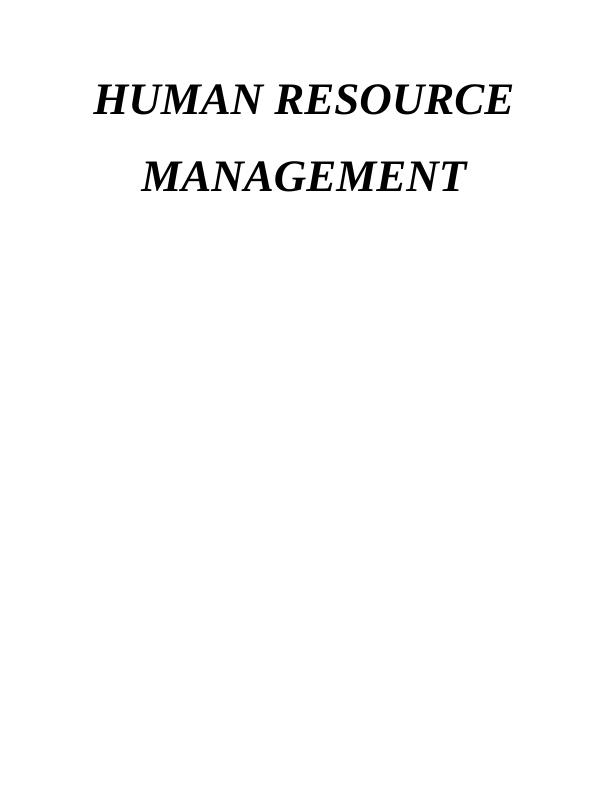 Human Resource Management Assignment : Thomas cook_1