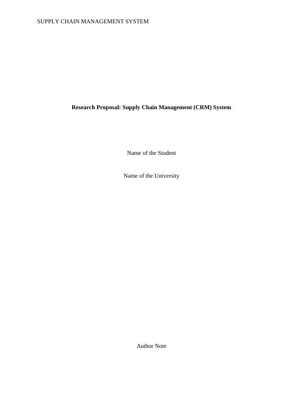 Supply Chain Management System | Cover Letter_2