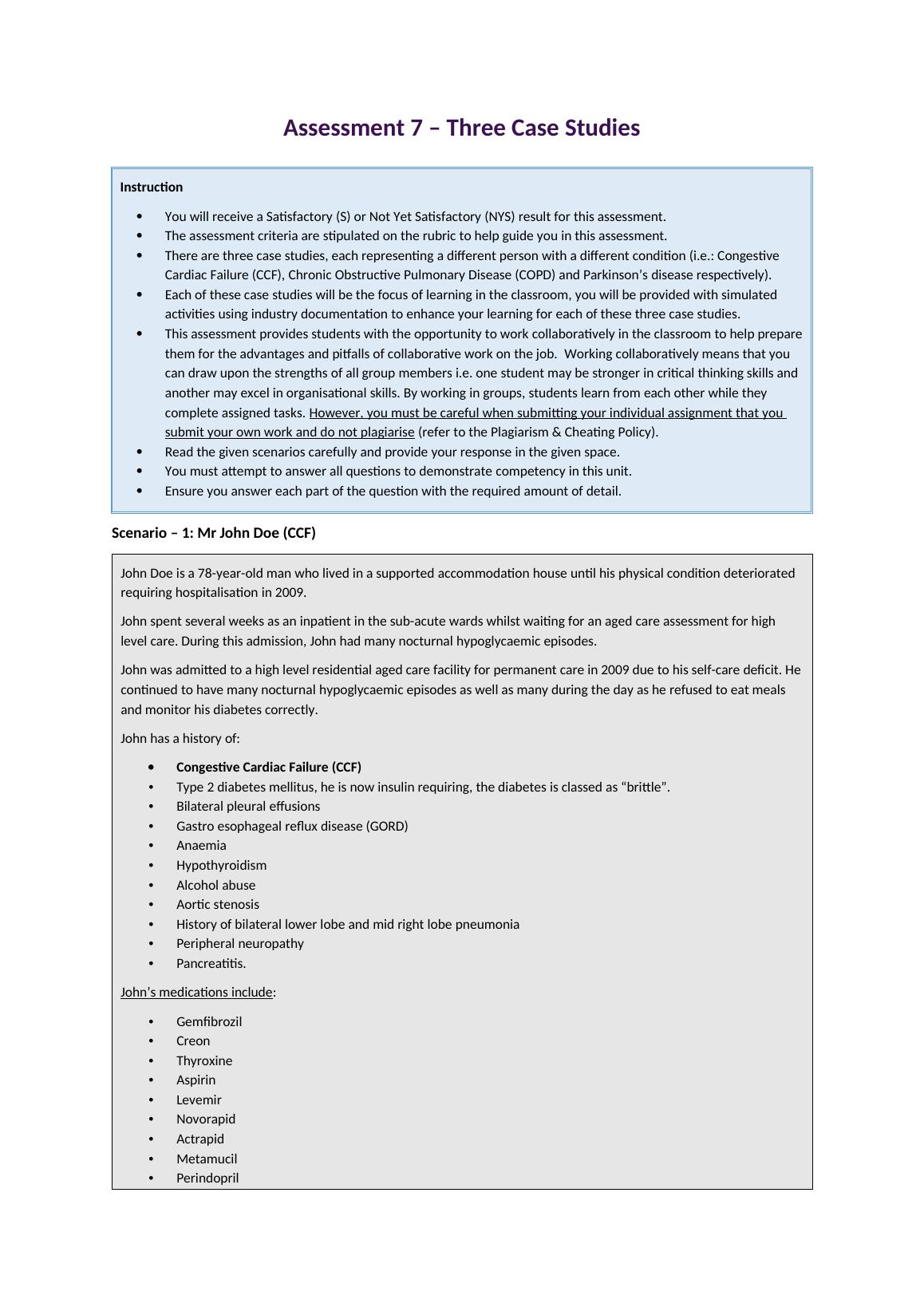 heart failure case study examples